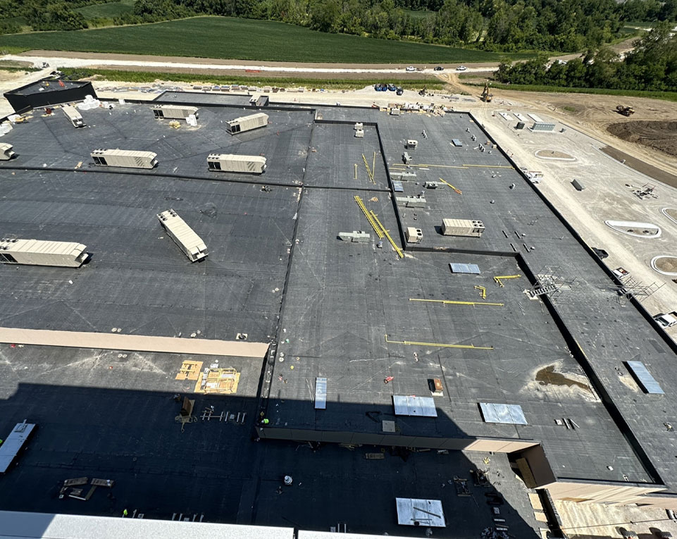 Commercial roofing work at the Casino Resort project in Terre Haute